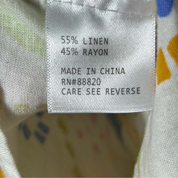 Calypso St Barth Tunic Womens XL Tropical Linen Blend Resort Beach Shirt Coverup - Picture 6 of 12